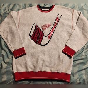 VINTAGE RARE MADE IN USA LEGENDS ATHLETIC‎ DETROIT RED WINGS SWEATSHIRT SIZE M/L